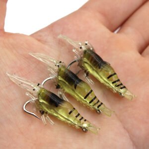Leurre souple crevette 4cm – Jaune/Luminous