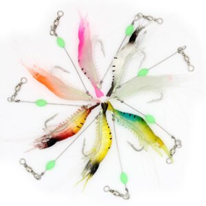 Leurre souple crevette 9cm 7g – Lot de 8 couleurs