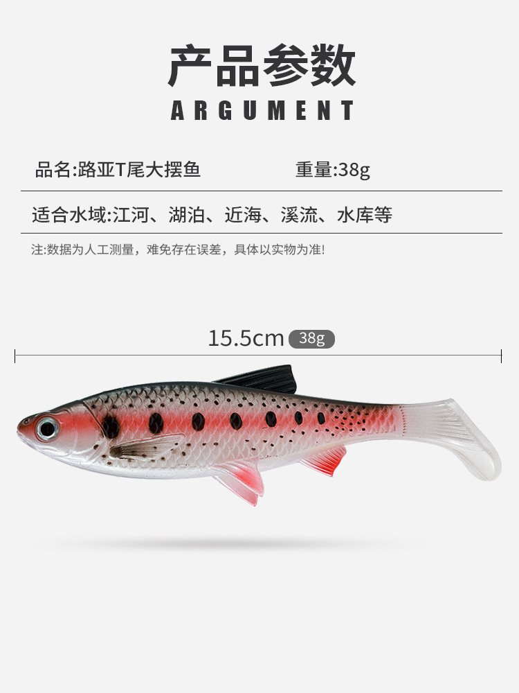Leurre souple T-tail imitation poisson 15.5cm 38g – Image 4