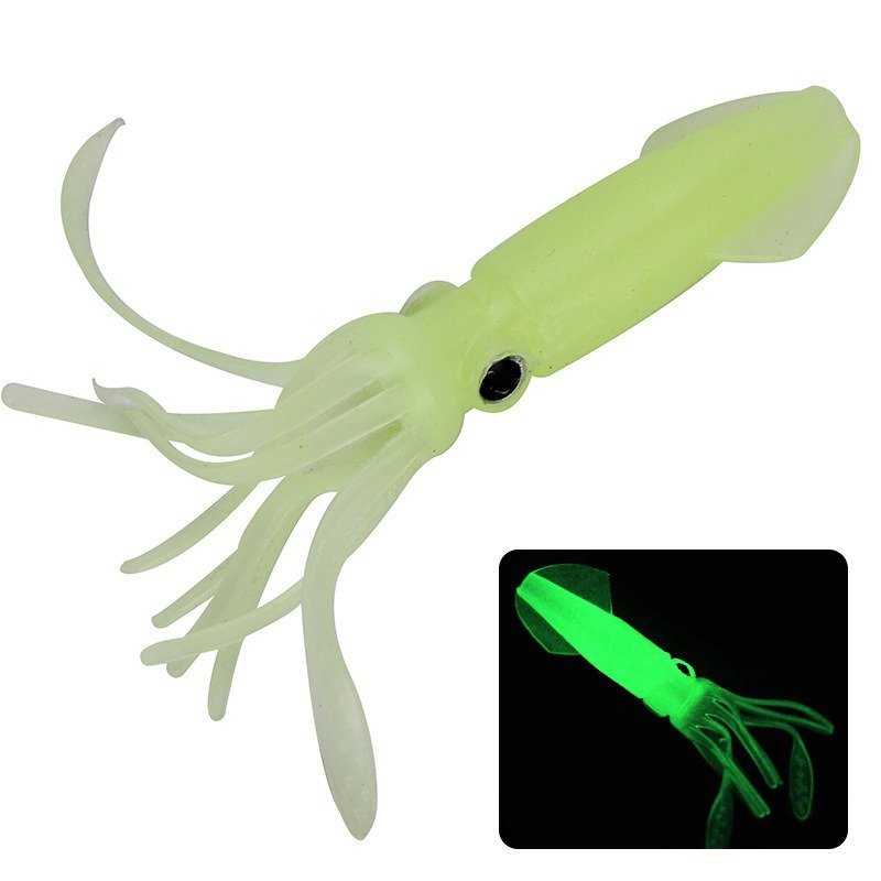 Leurre souple calamar 10.5cm 8g - Vert/Blanc Lumineux, Multicolore – Image 3
