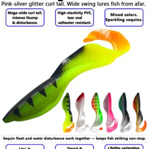 Leurre souple Dragon Grub 16cm 35g – Couleurs assorties