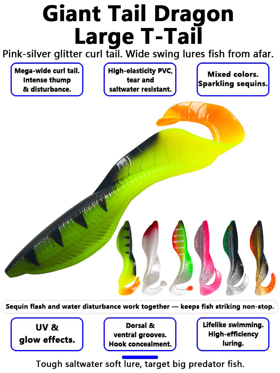 Leurre souple Dragon Grub 16cm 35g - Couleurs assorties
