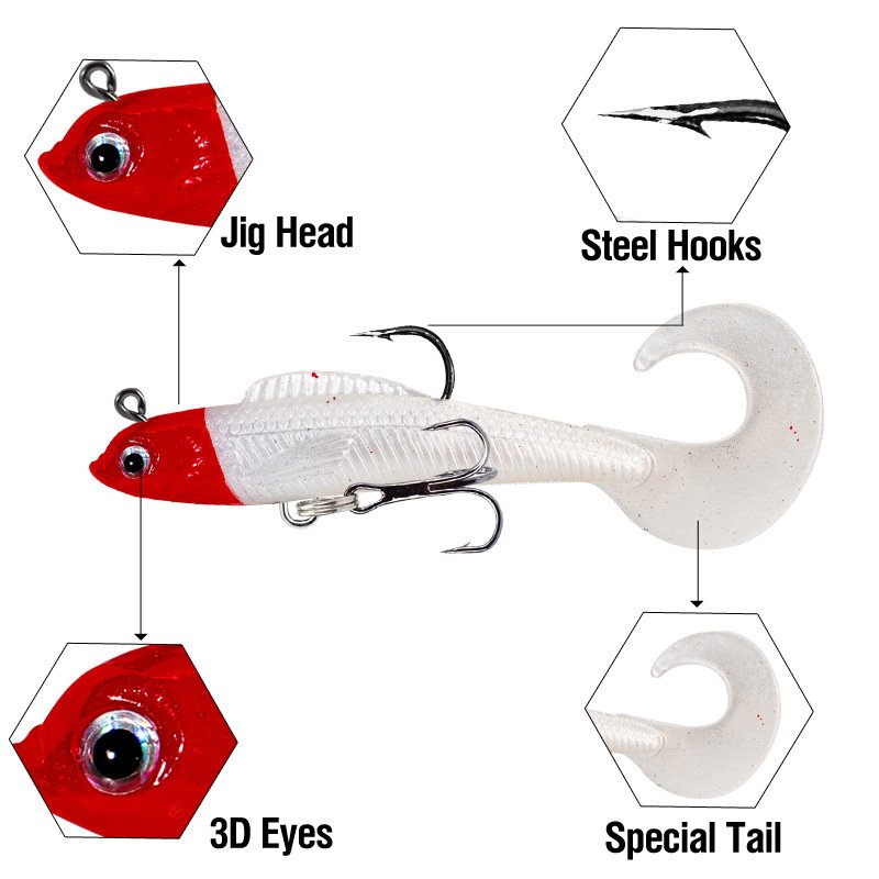 Leurre souple shad queue de poisson 9cm 9.5g – Image 4
