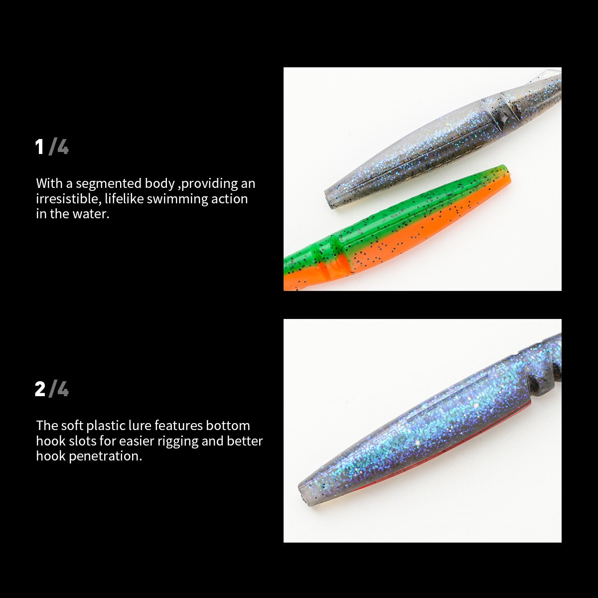 Leurre souple T-tail 12cm 10g - Lot de 5 – Image 3