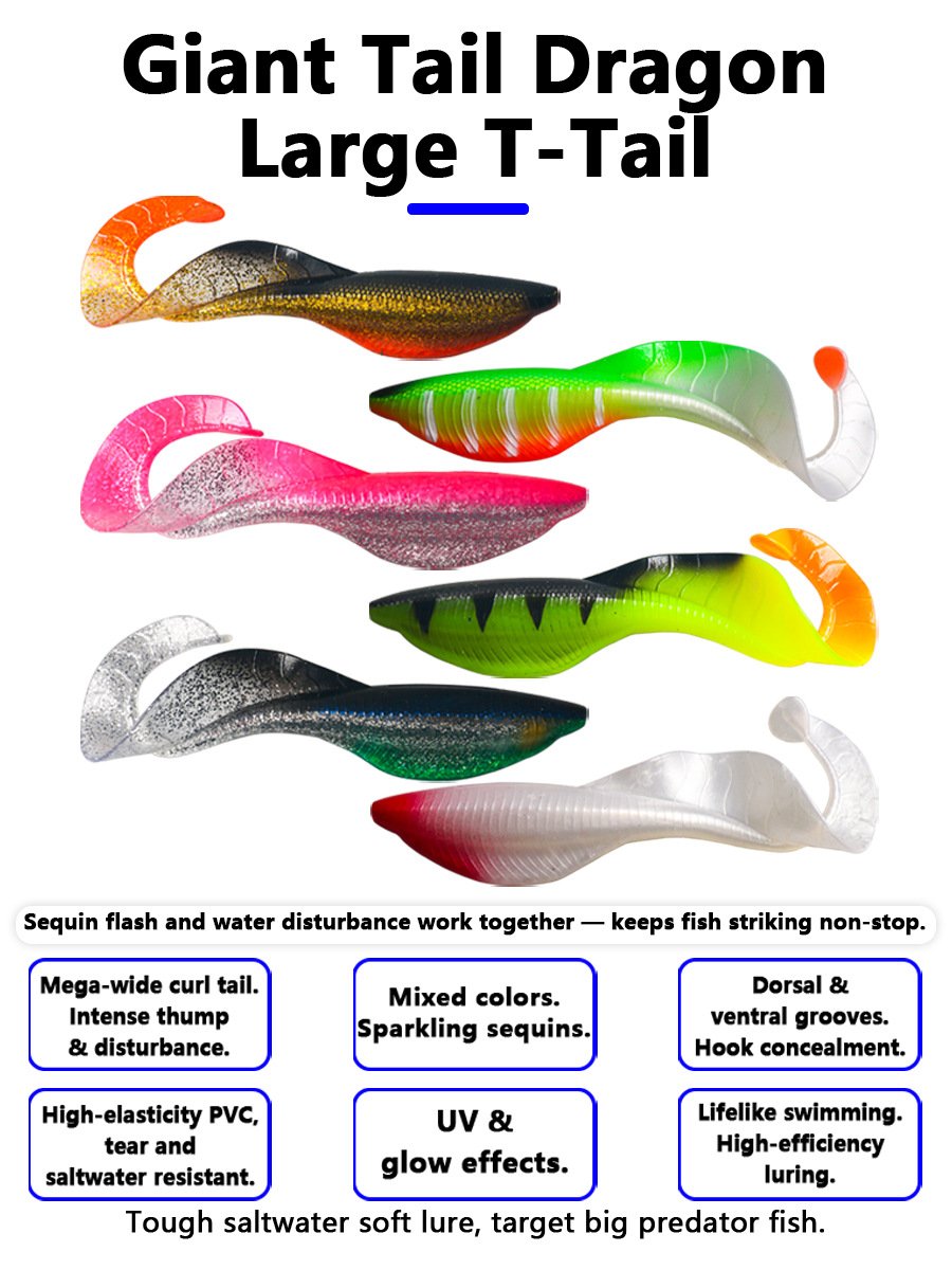 Leurre souple Dragon Grub 16cm 35g - Couleurs assorties – Image 2
