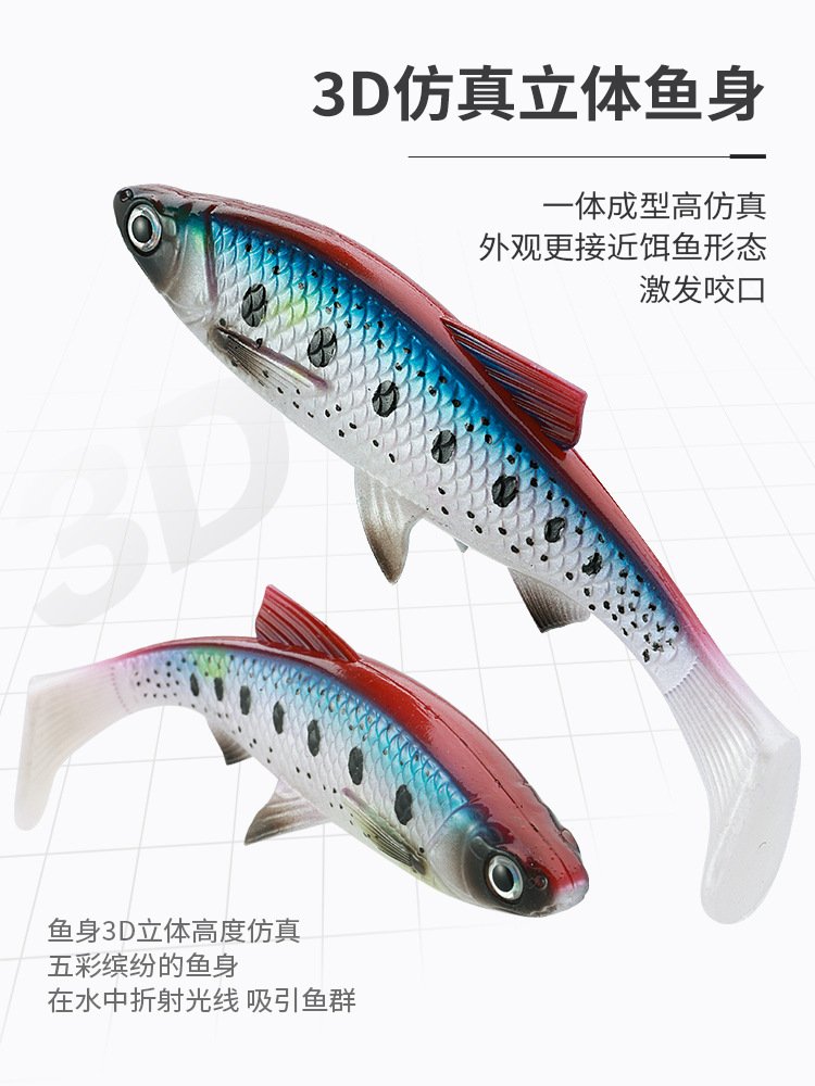 Leurre souple T-tail imitation poisson 15.5cm 38g – Image 3