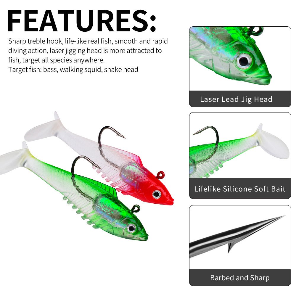 Leurre souple shad 7.5cm-9.7cm 11g-19g – Image 4