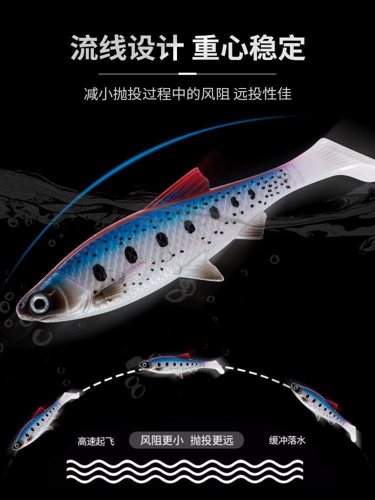 Leurre souple T-tail imitation poisson 15.5cm 38g – Image 5