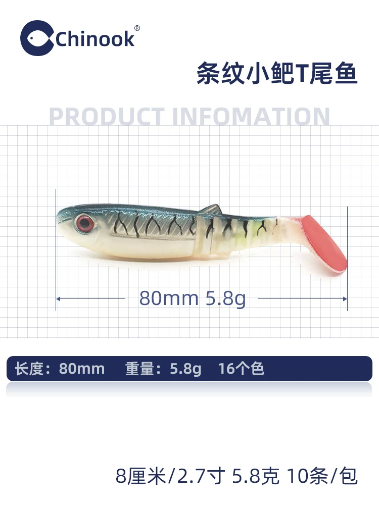 Leurre souple Cannibal Shad 8cm 5.8g - 10 pièces – Image 2